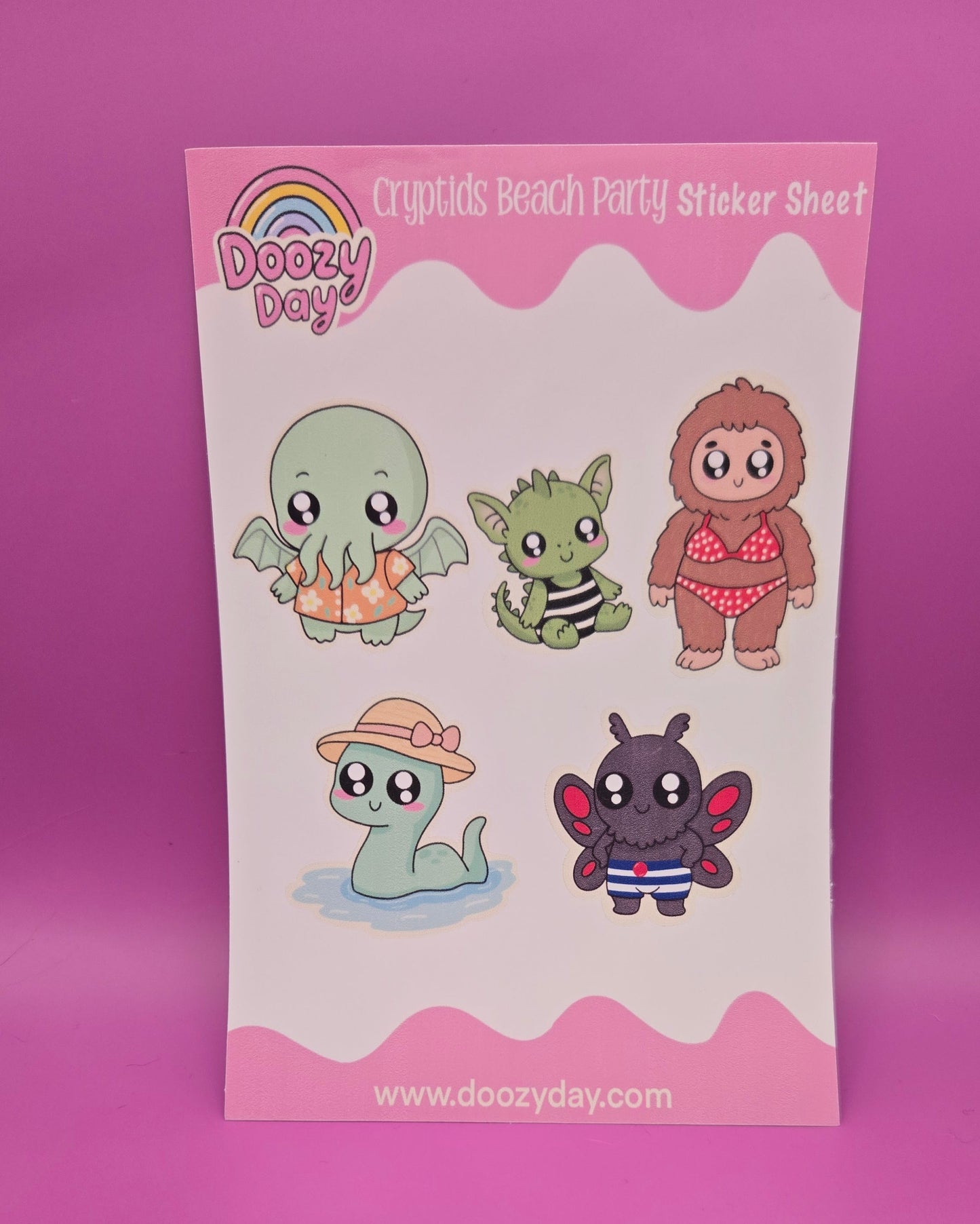 Cryptids Beach Party Sticker Sheet