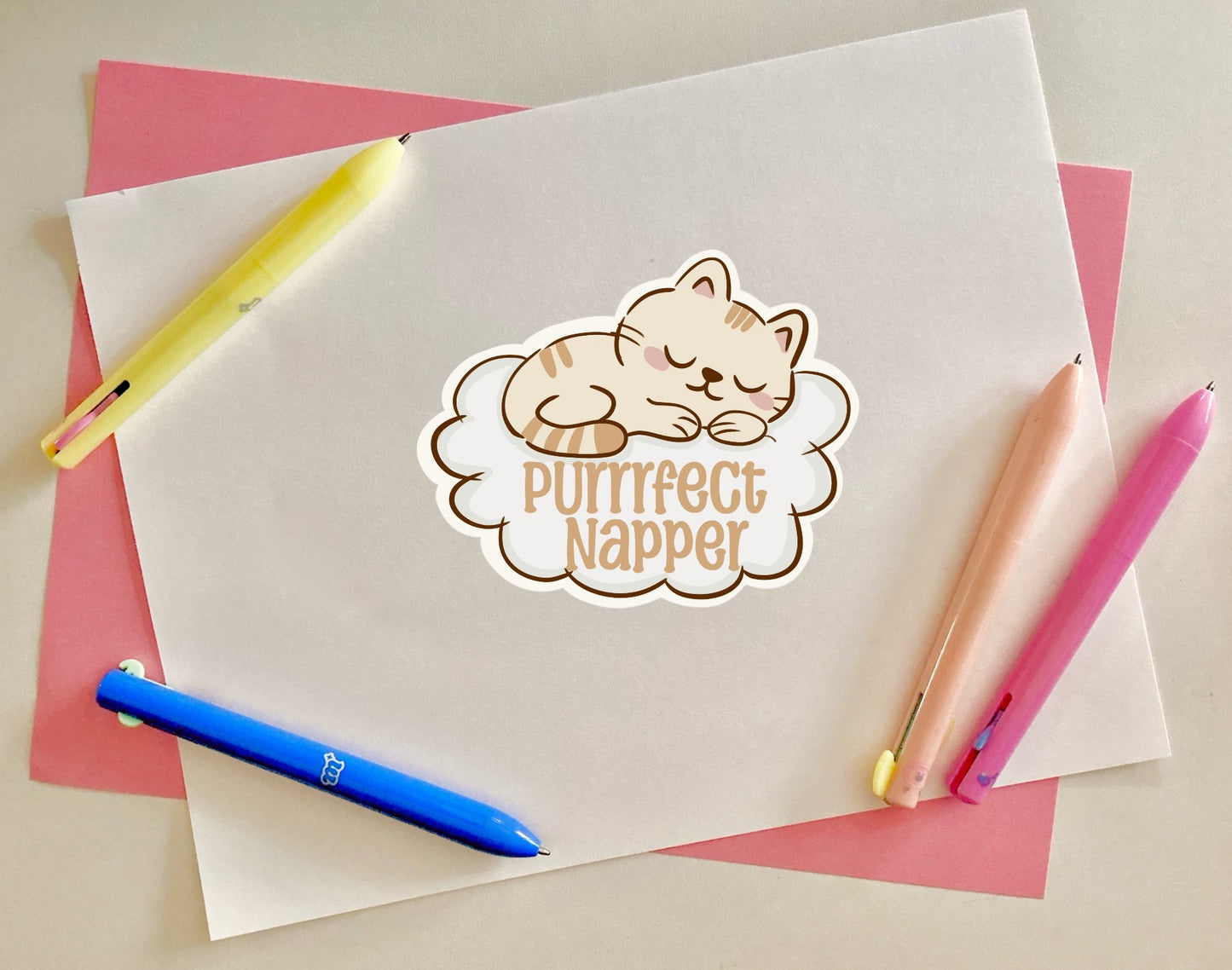 Purrrfect Napper Sticker