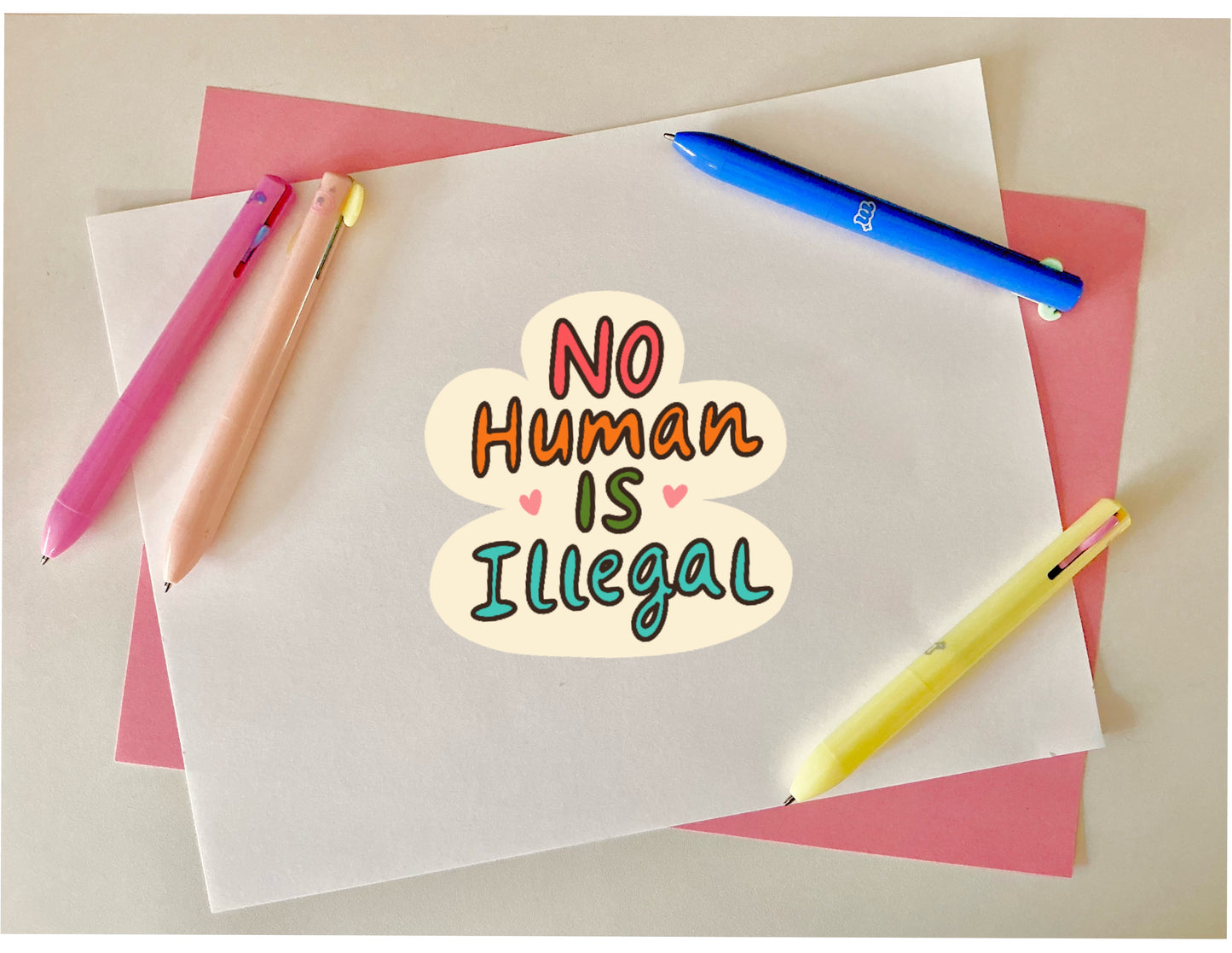 No Human is Illegal Sticker