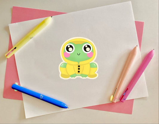 Raincoat Frog Sticker